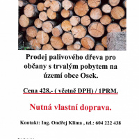 Prodej palivového dřeva pro občany s trvalým pobytem na území obce Osek 1